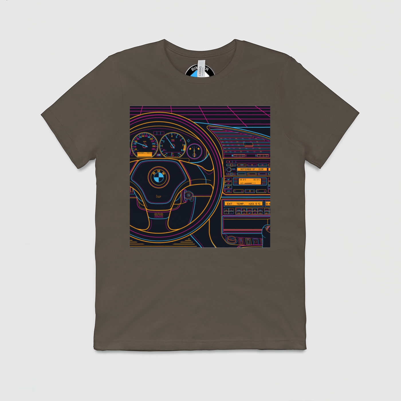 e36 Colorful Cabin Outline Mens Crew Tee