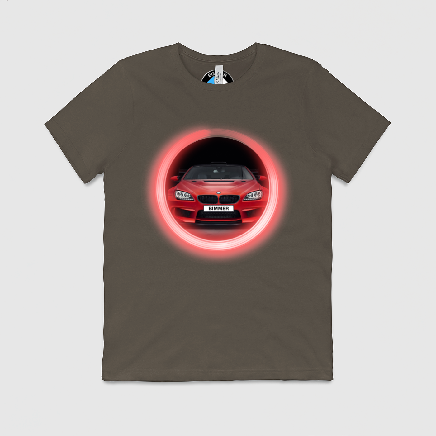 M6 Red Circle Glow Mens Crew Tee