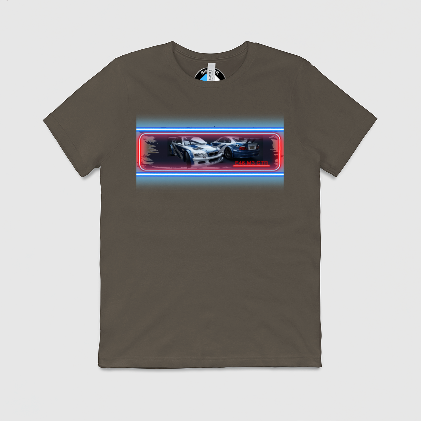 e46 M3 GTR Glow Mens Crew Tee, Bella + Canvas