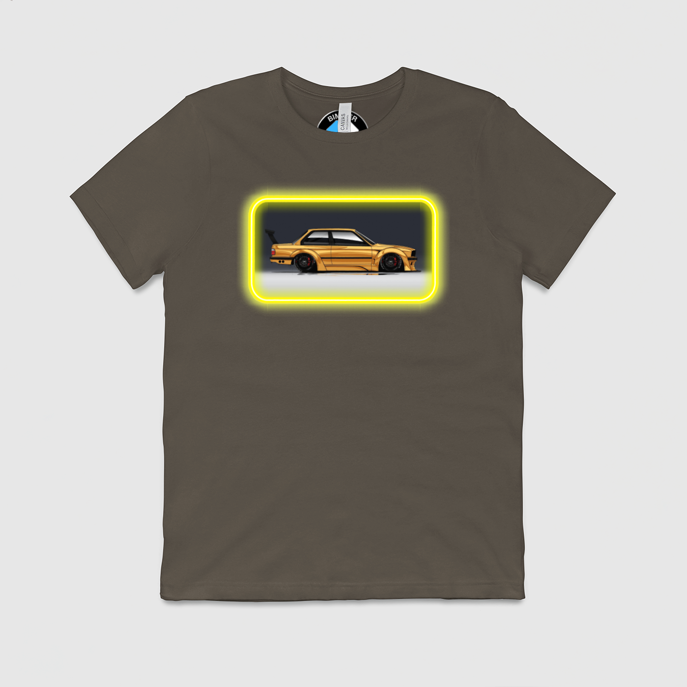 e30 Gold Glow Side View Mens Crew Tee