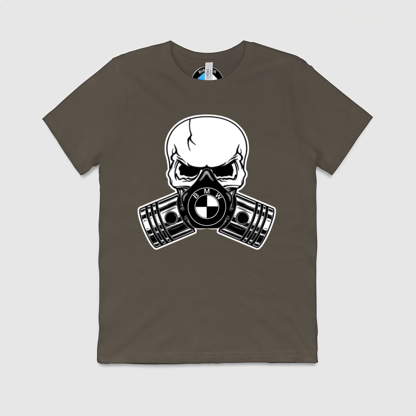 BMW Skull Piston Mask Mens Crew Tee