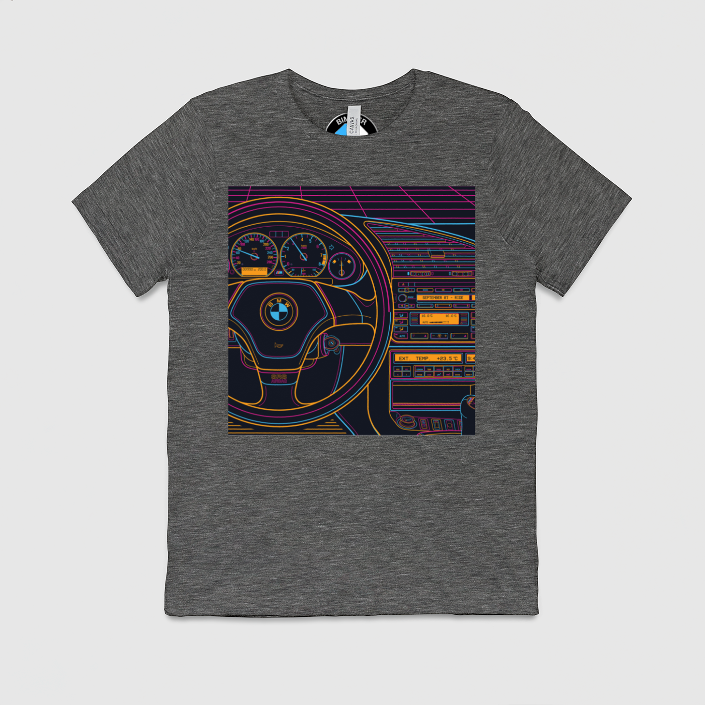 e36 Colorful Cabin Outline Mens Crew Tee