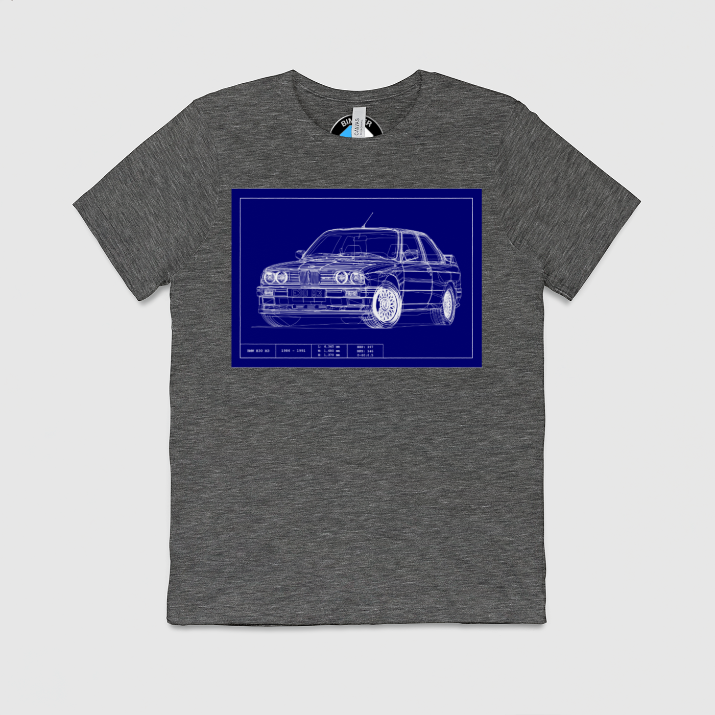 e30 M3 Blueprint Mens Crew Tee