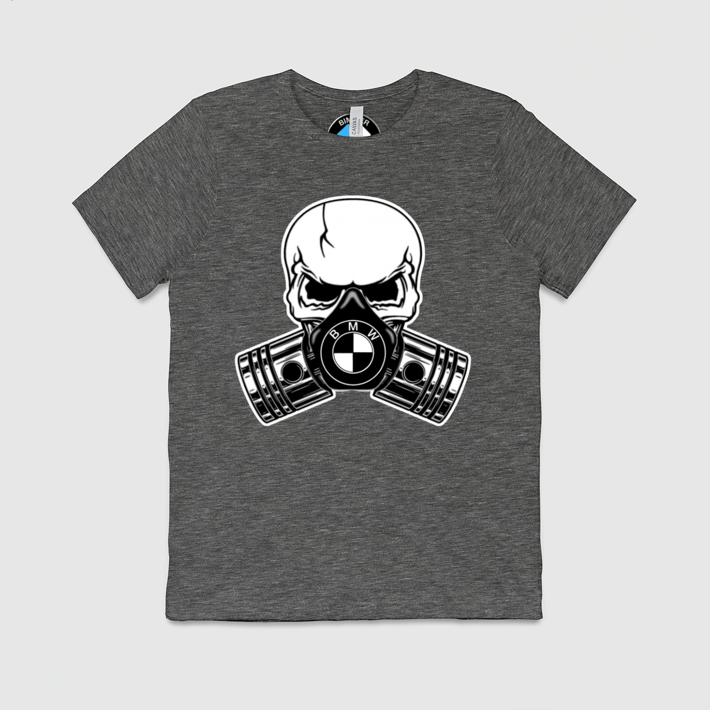 BMW Skull Piston Mask Mens Crew Tee