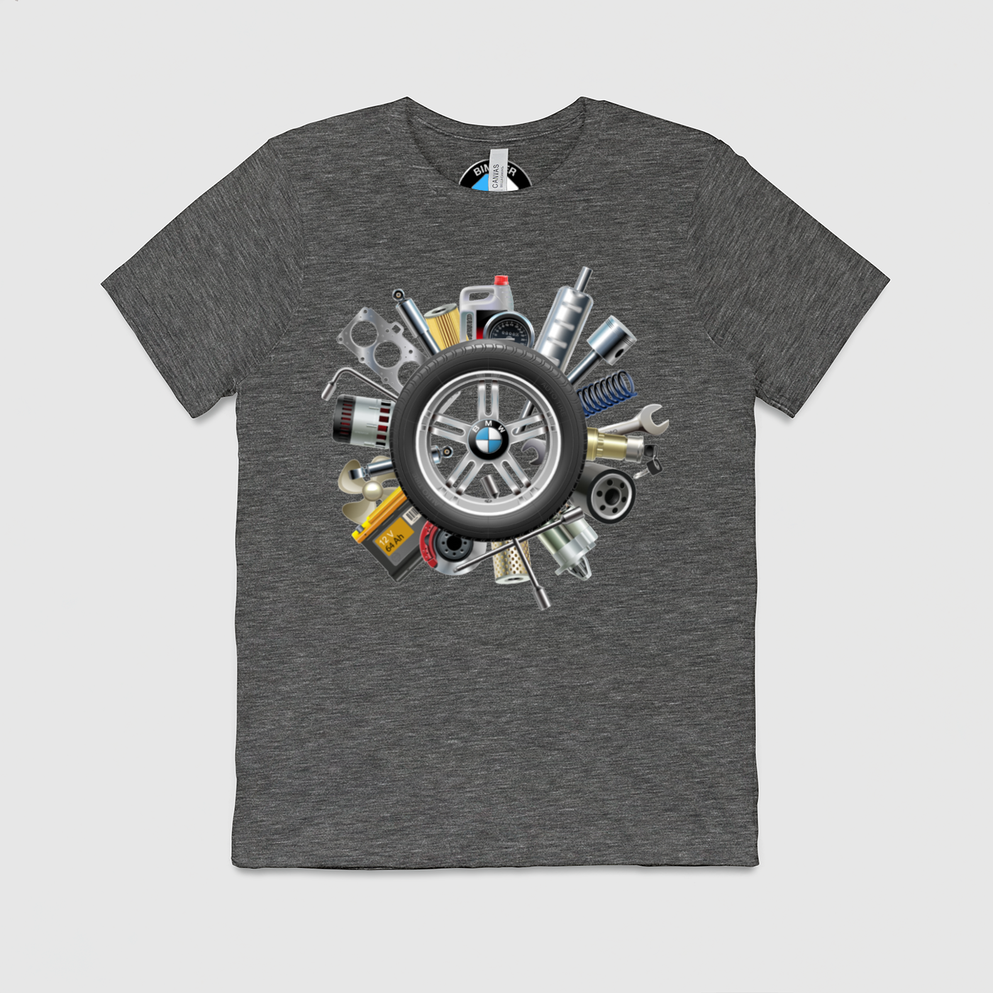 BMW Wheel of Parts Mens Crew Tee