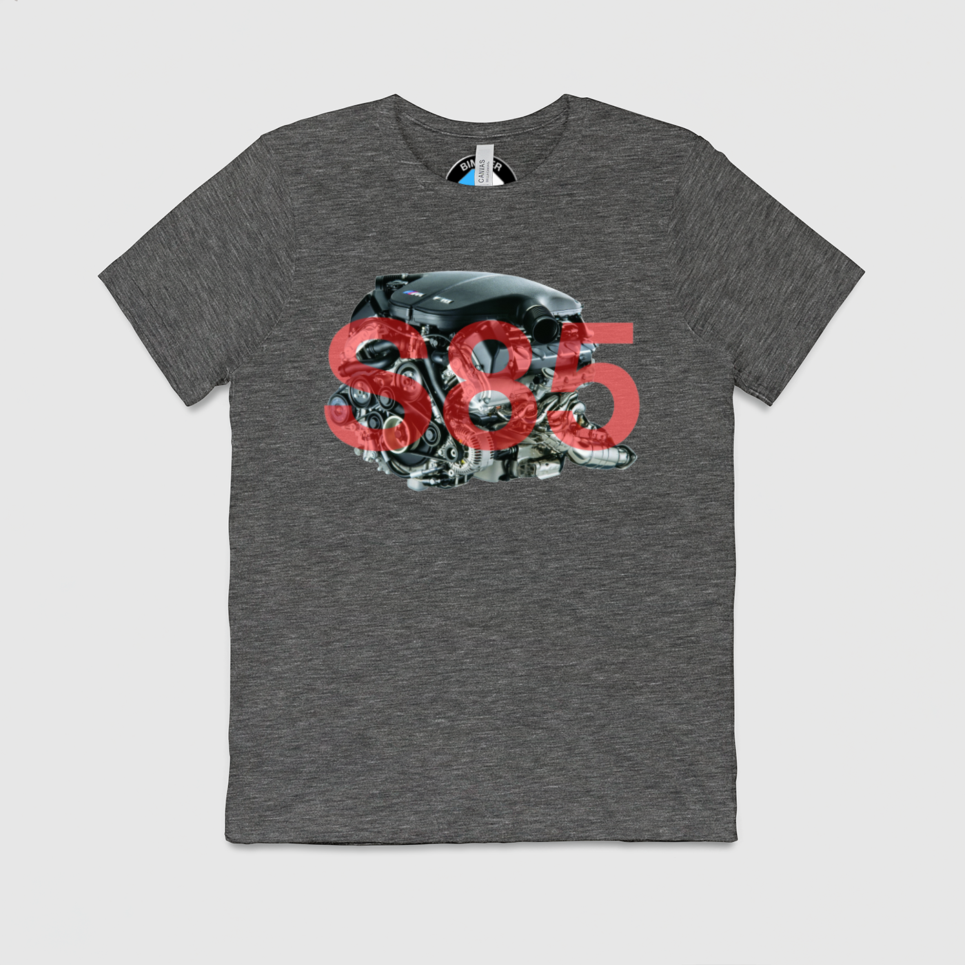 S85 Side Motor with Text Mens Crew Tee