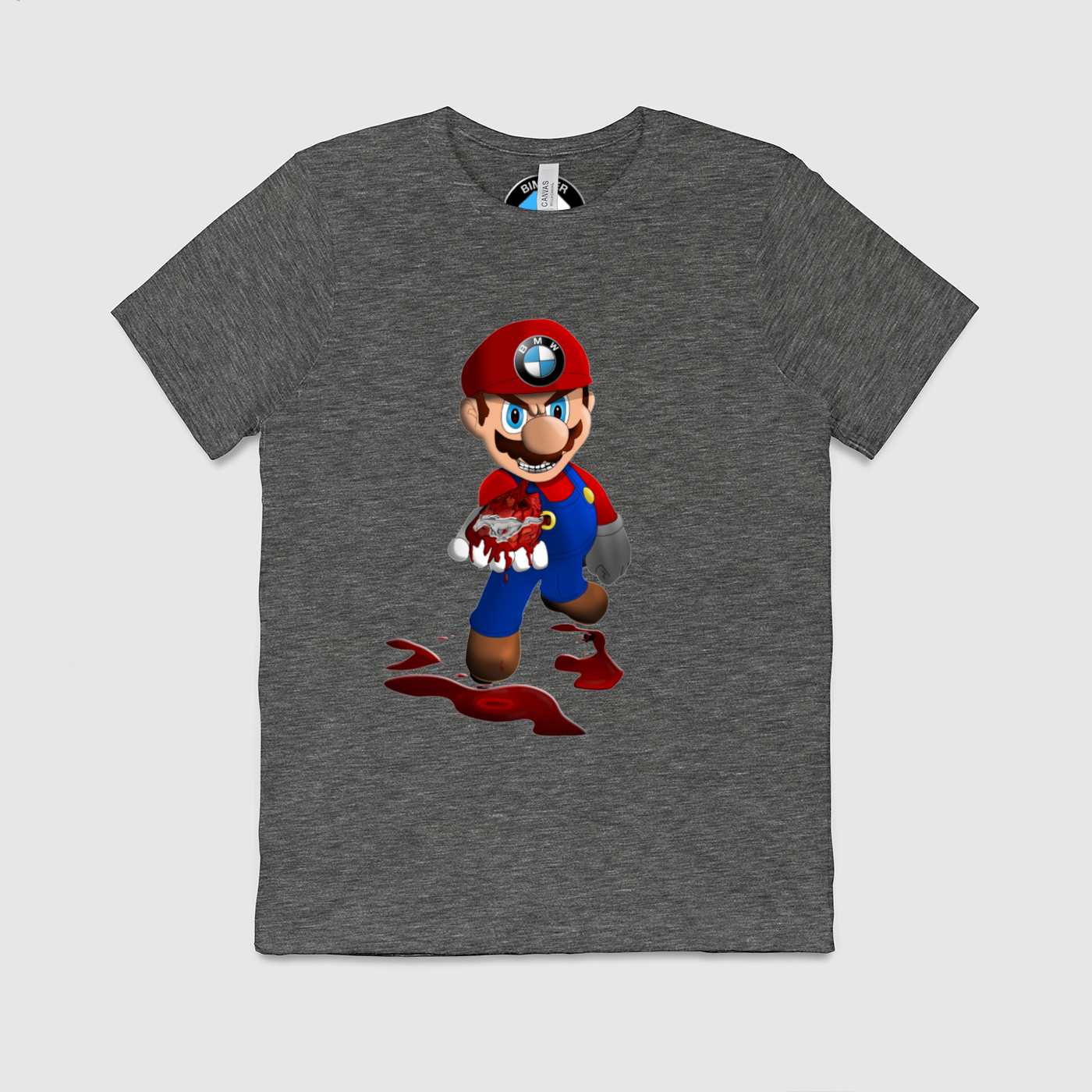 BMW Mario Killing Mustang Mens Crew Tee