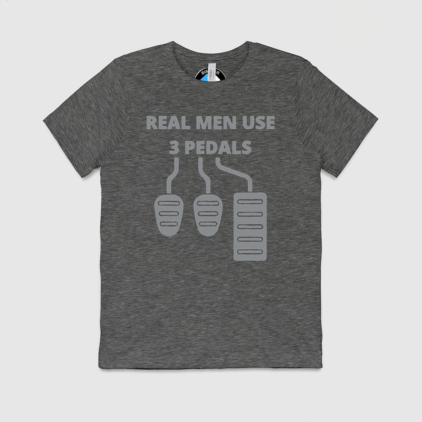 Real Men 3 Pedals Mens Crew Tee