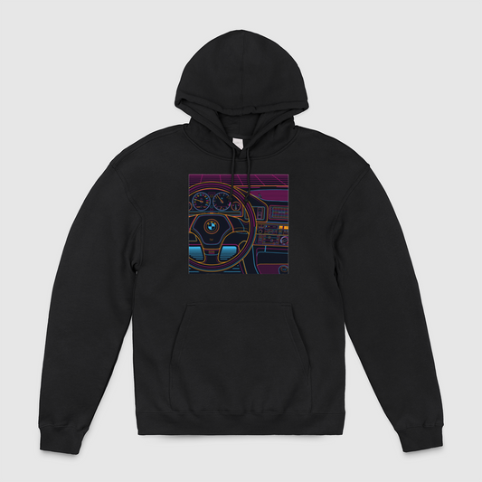 e34 Colorful Cabin Outline Unisex Pullover Hoodie