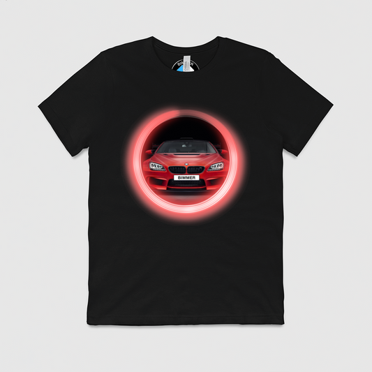 M6 Red Circle Glow Mens Crew Tee