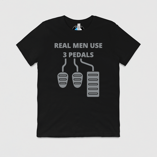 Real Men 3 Pedals Mens Crew Tee