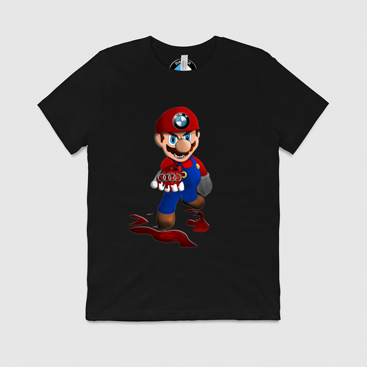 BMW Mario Killing Audi Mens Crew Tee