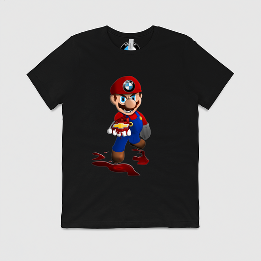 BMW Mario Killing Chevy Mens Crew Tee