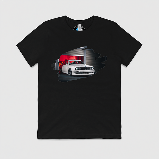 e30 Red Garage Mens Crew Tee