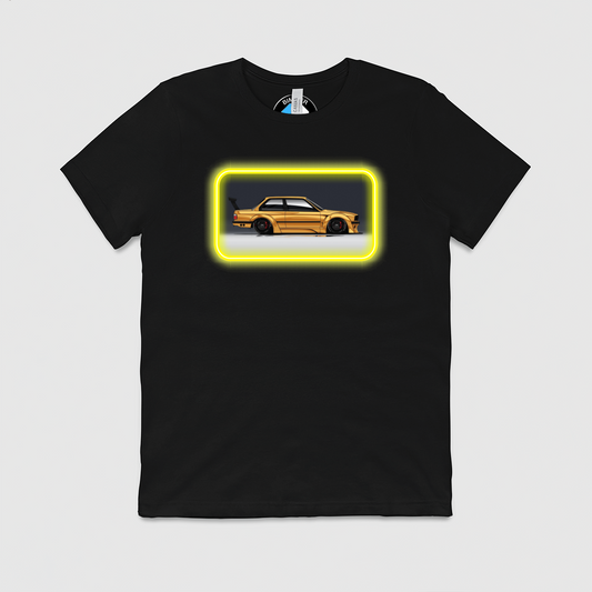 e30 Gold Glow Side View Mens Crew Tee