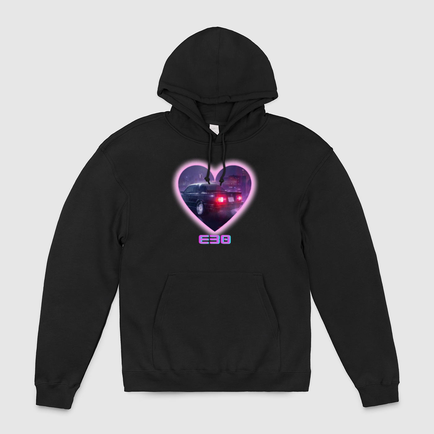 e30 Love Heart Purple Glow Unisex Pullover Hoodie