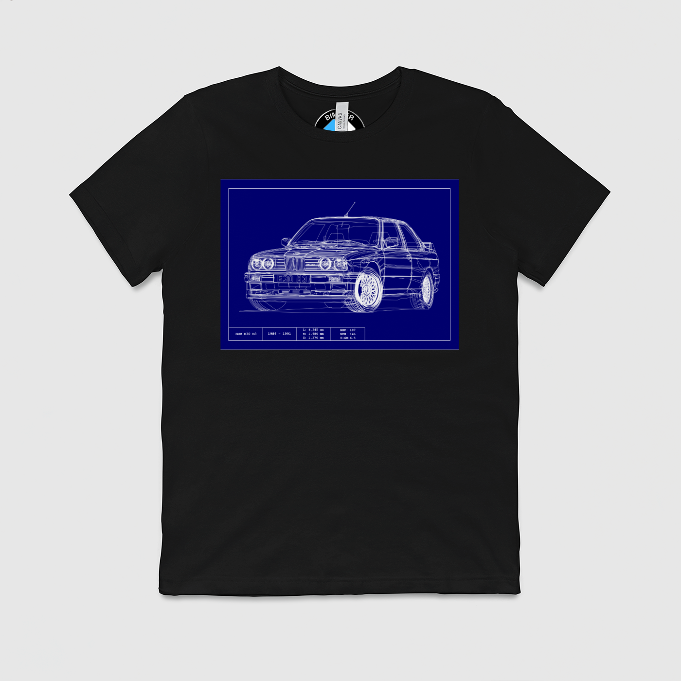 e30 M3 Blueprint Mens Crew Tee