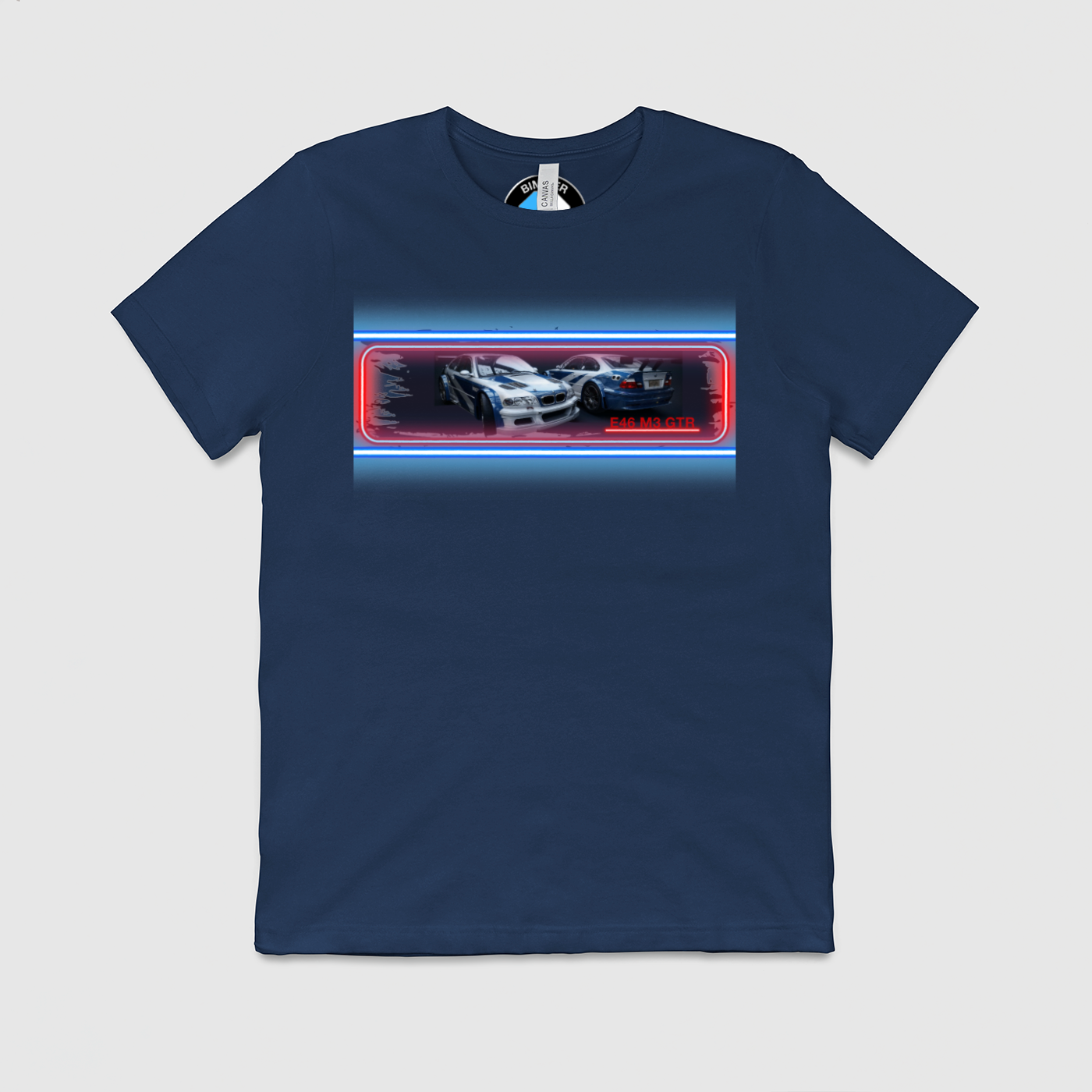 e46 M3 GTR Glow Mens Crew Tee, Bella + Canvas