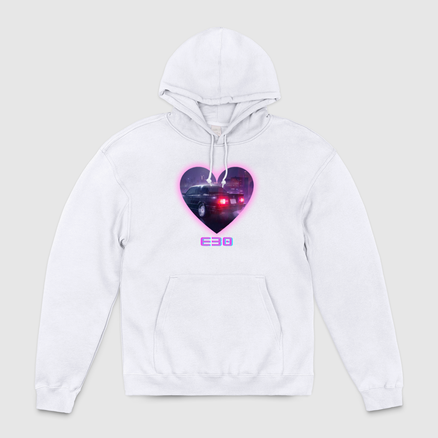 e30 Love Heart Purple Glow Unisex Pullover Hoodie