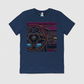 e34 Colorful Cabin Outline Mens Crew Tee