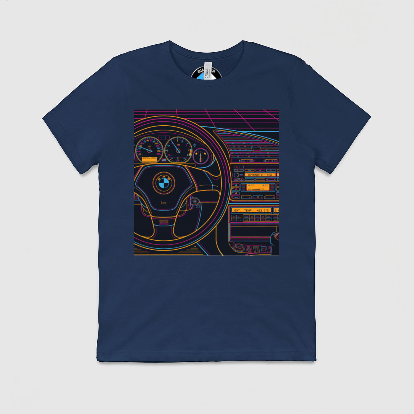 e36 Colorful Cabin Outline Mens Crew Tee