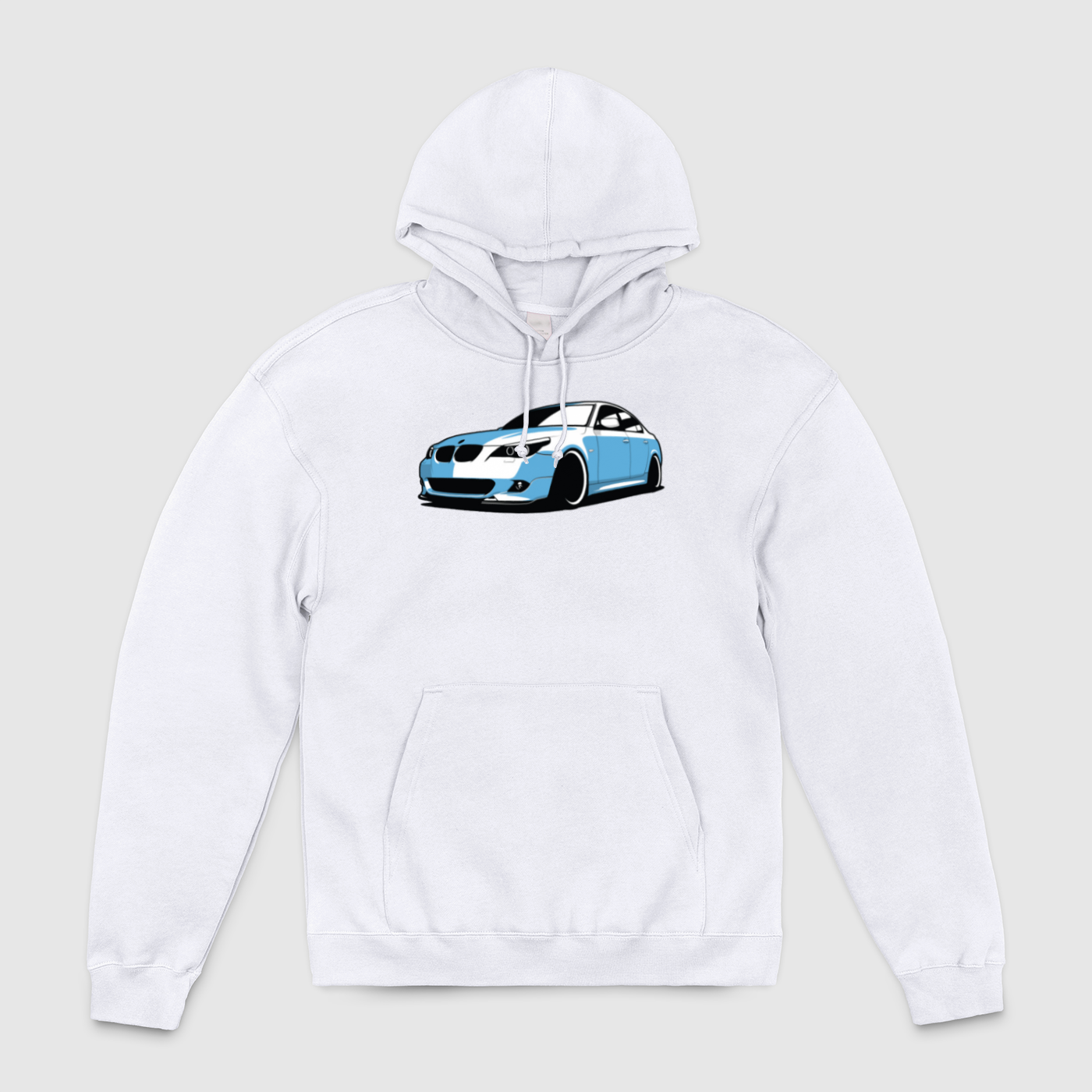 e60 Sky Blue White Unisex Pullover Hoodie