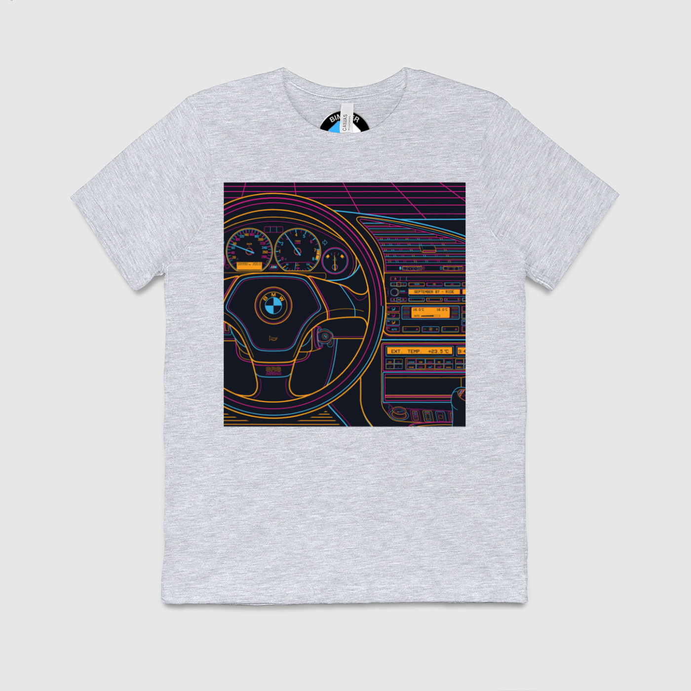 e36 Colorful Cabin Outline Mens Crew Tee