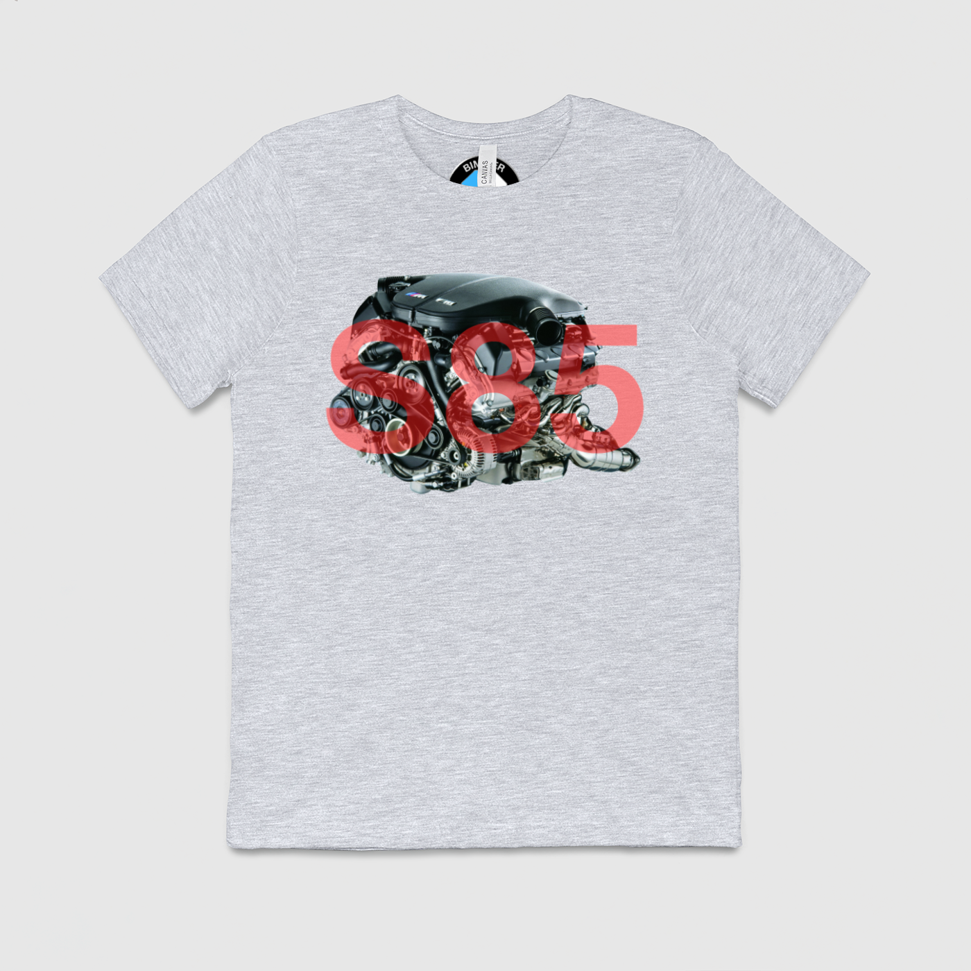 S85 Side Motor with Text Mens Crew Tee