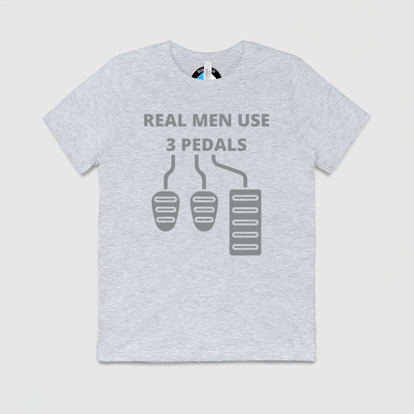 Real Men 3 Pedals Mens Crew Tee