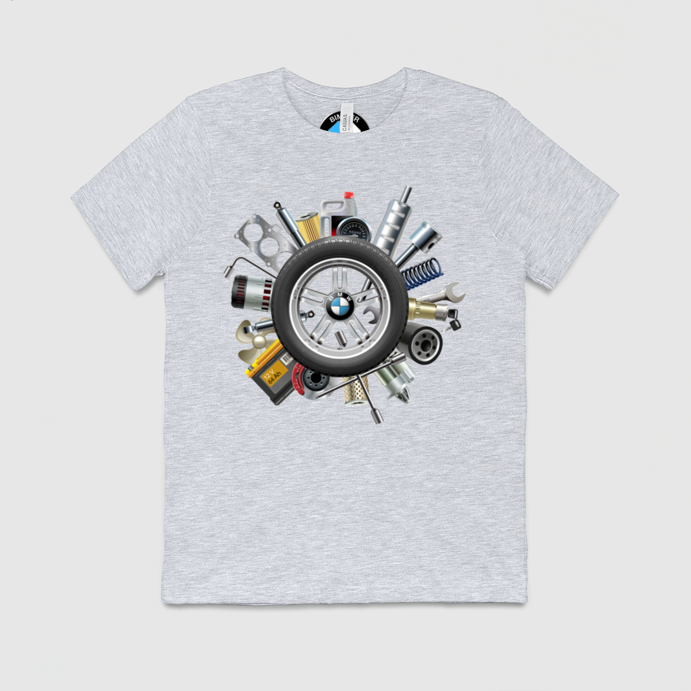 BMW Wheel of Parts Mens Crew Tee