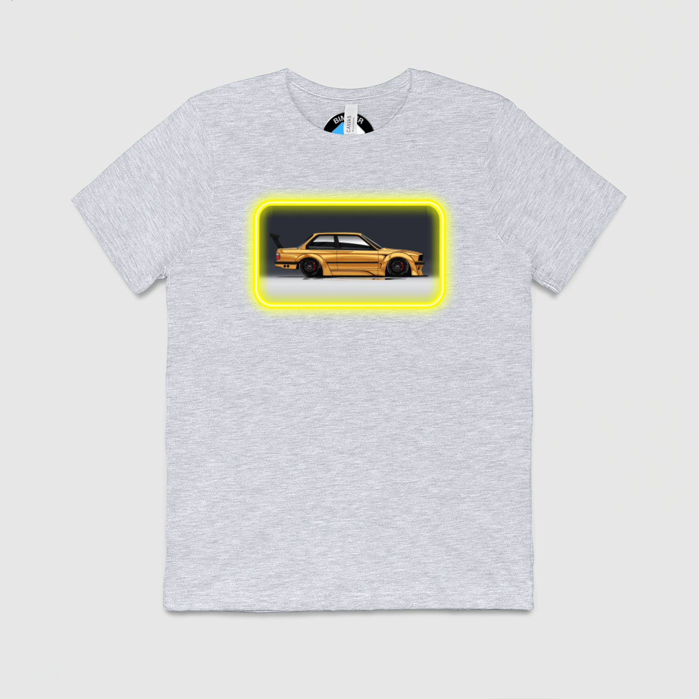 e30 Gold Glow Side View Mens Crew Tee