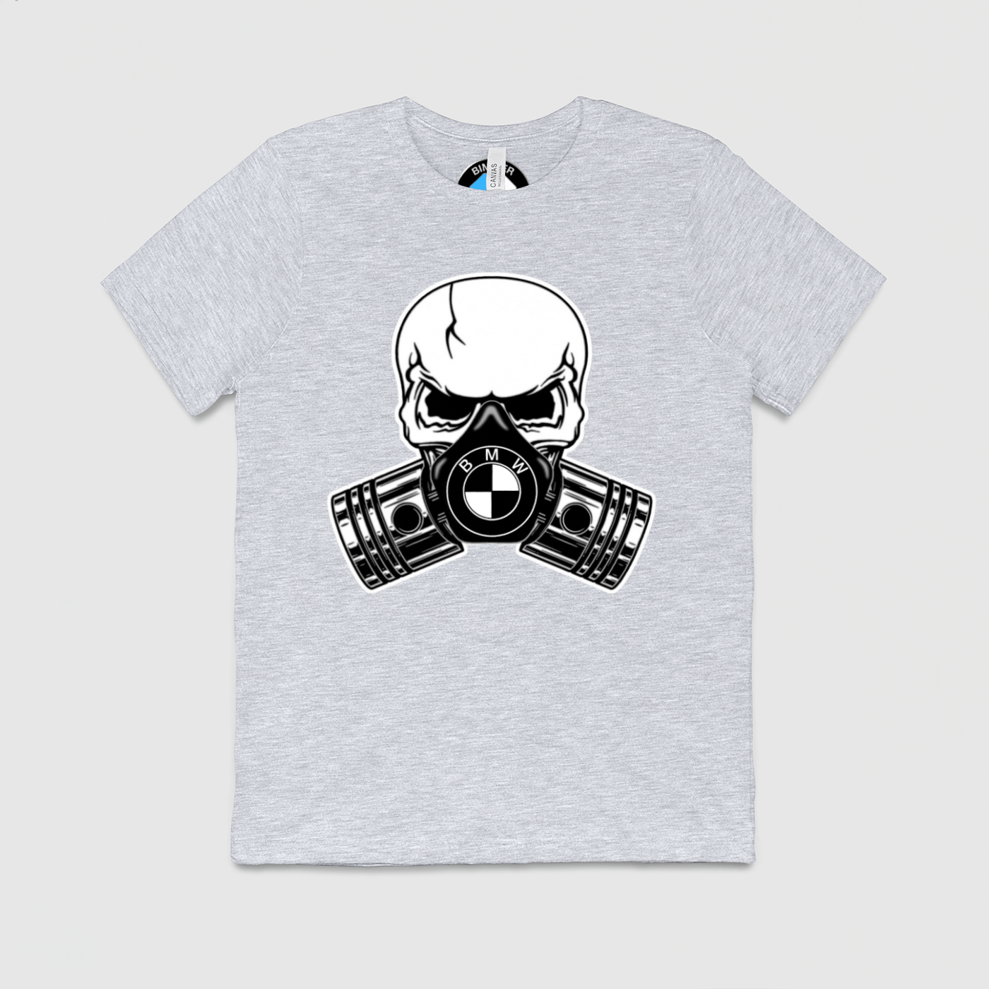 BMW Skull Piston Mask Mens Crew Tee