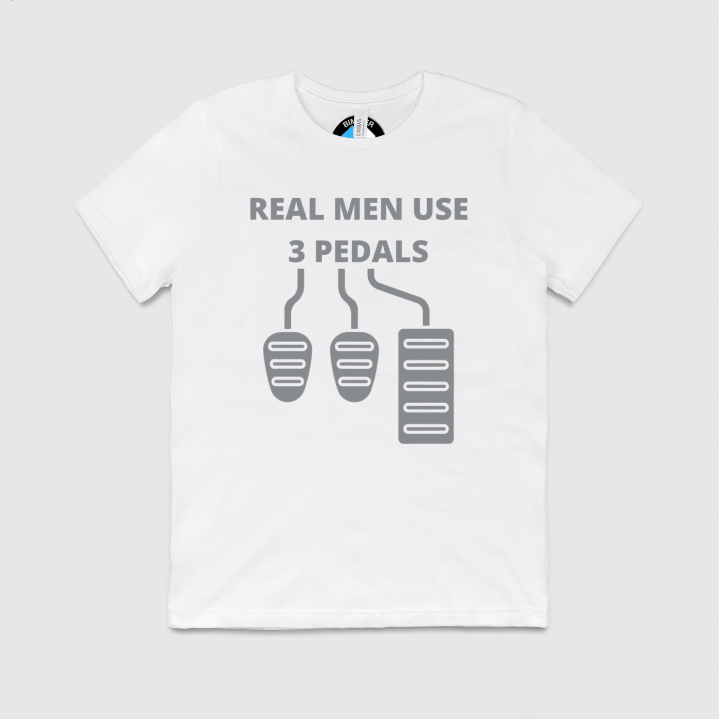 Real Men 3 Pedals Mens Crew Tee