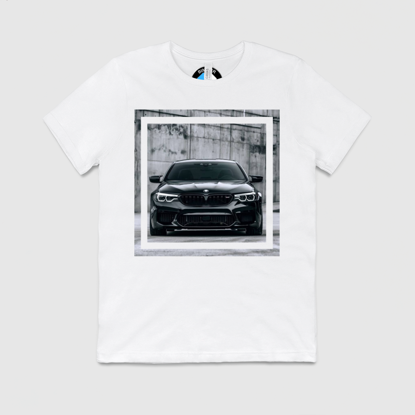 f90 Black and White Mens Crew Tee