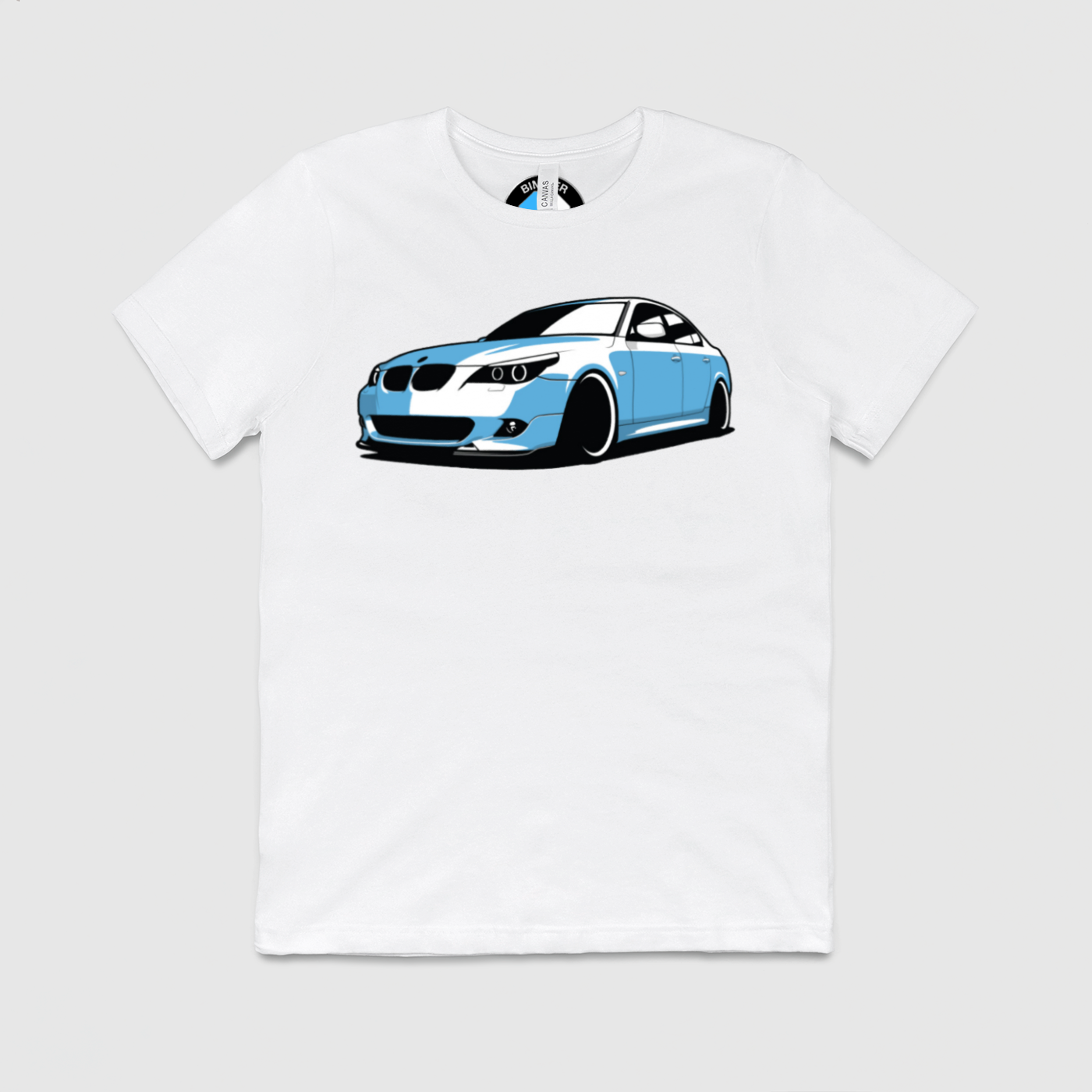 e60 Sky Blue White Mens Crew Tee