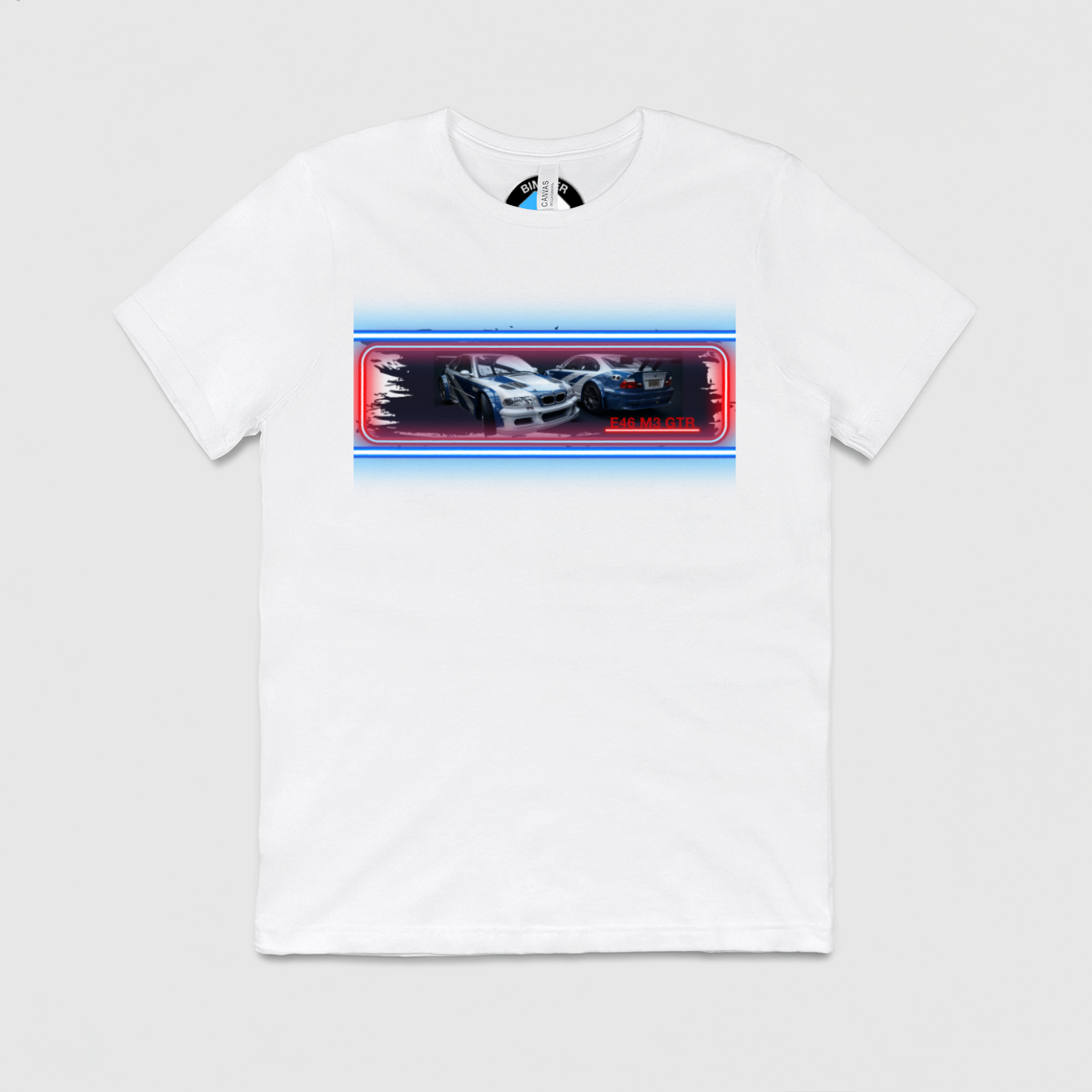 e46 M3 GTR Glow Mens Crew Tee, Bella + Canvas