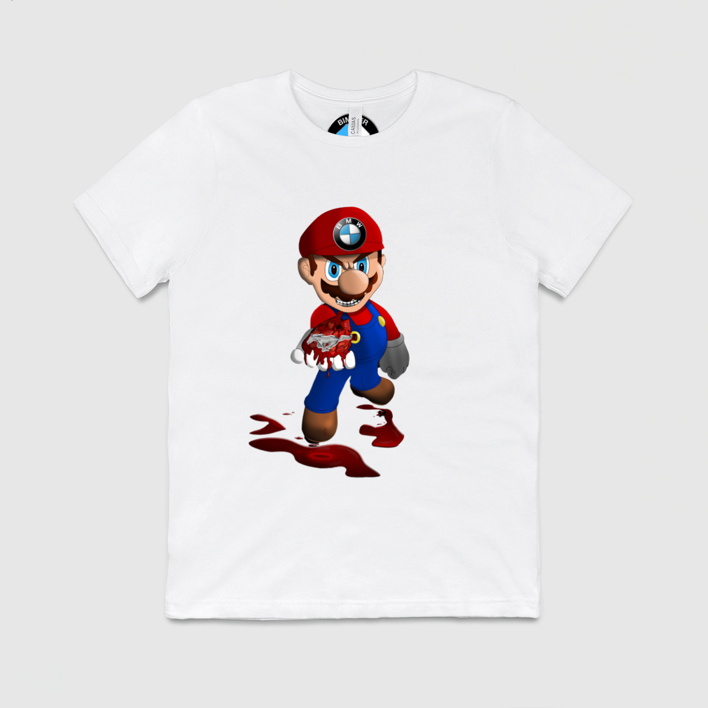 BMW Mario Killing Mustang Mens Crew Tee