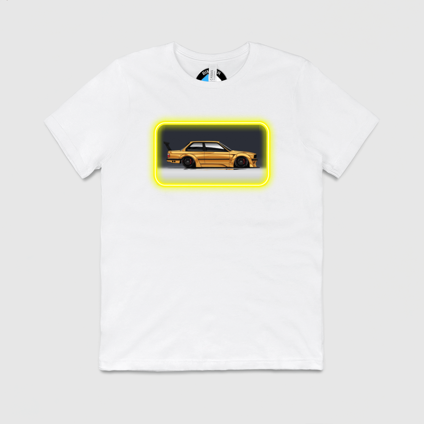 e30 Gold Glow Side View Mens Crew Tee