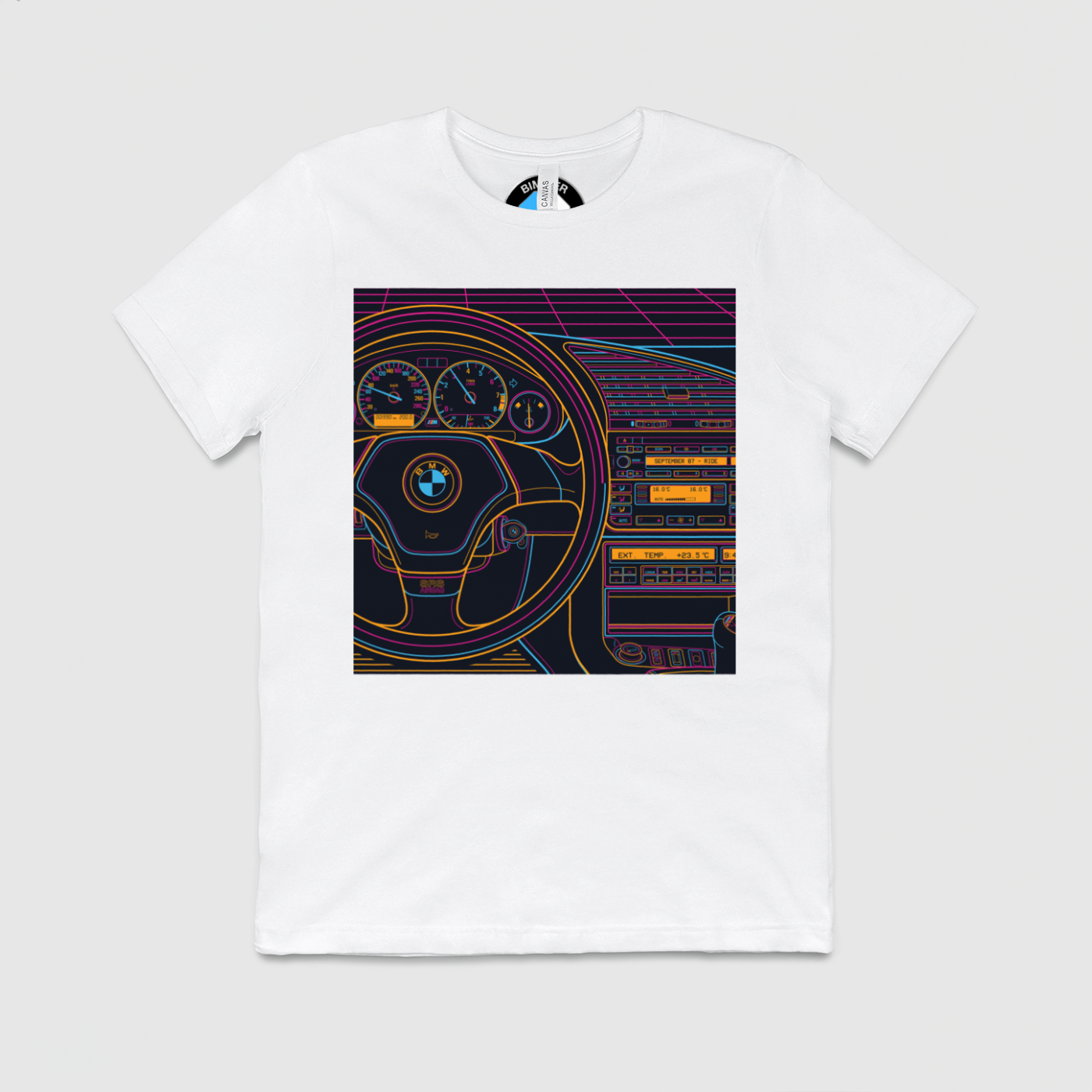 e36 Colorful Cabin Outline Mens Crew Tee