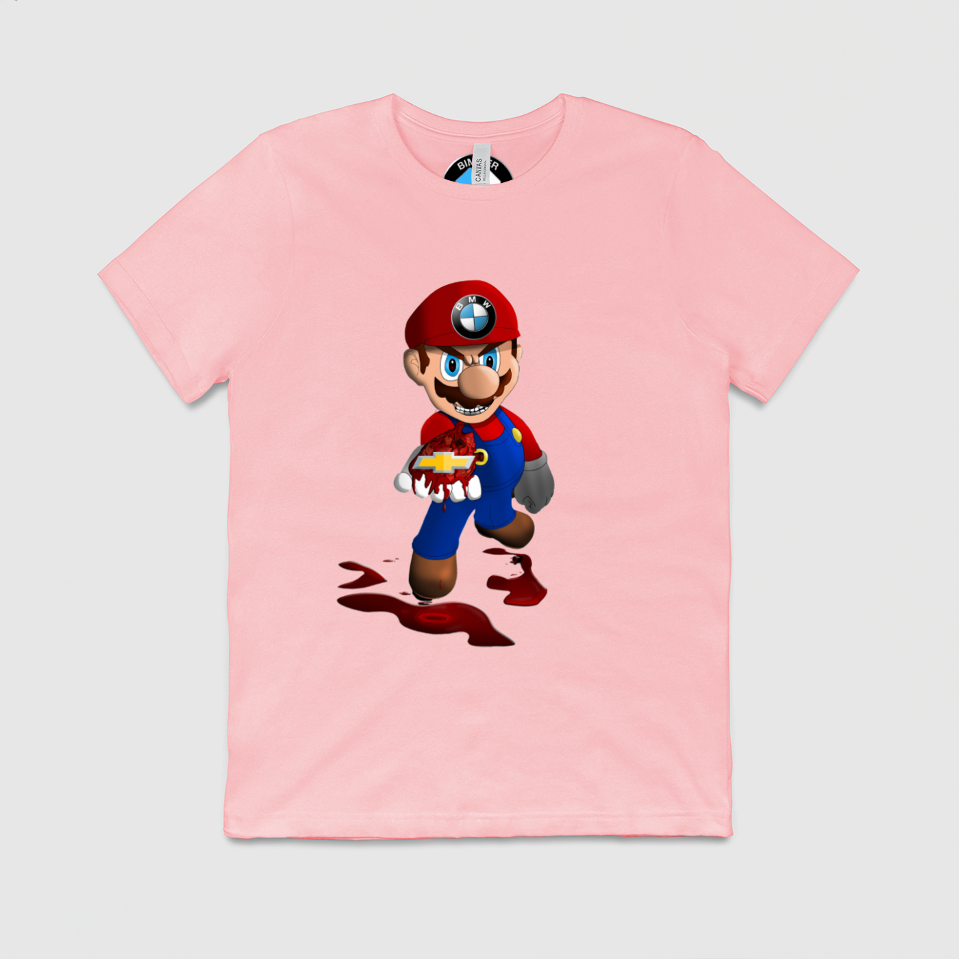 BMW Mario Killing Chevy Mens Crew Tee