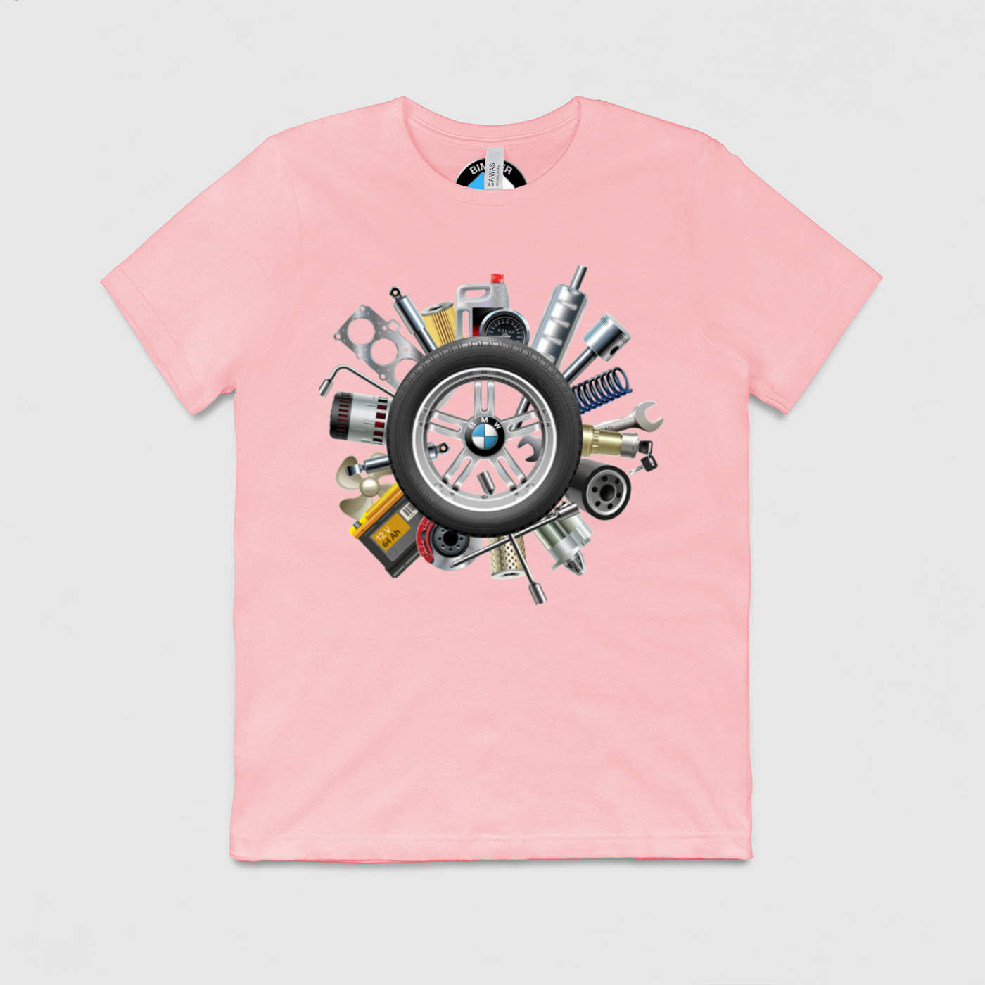 BMW Wheel of Parts Mens Crew Tee