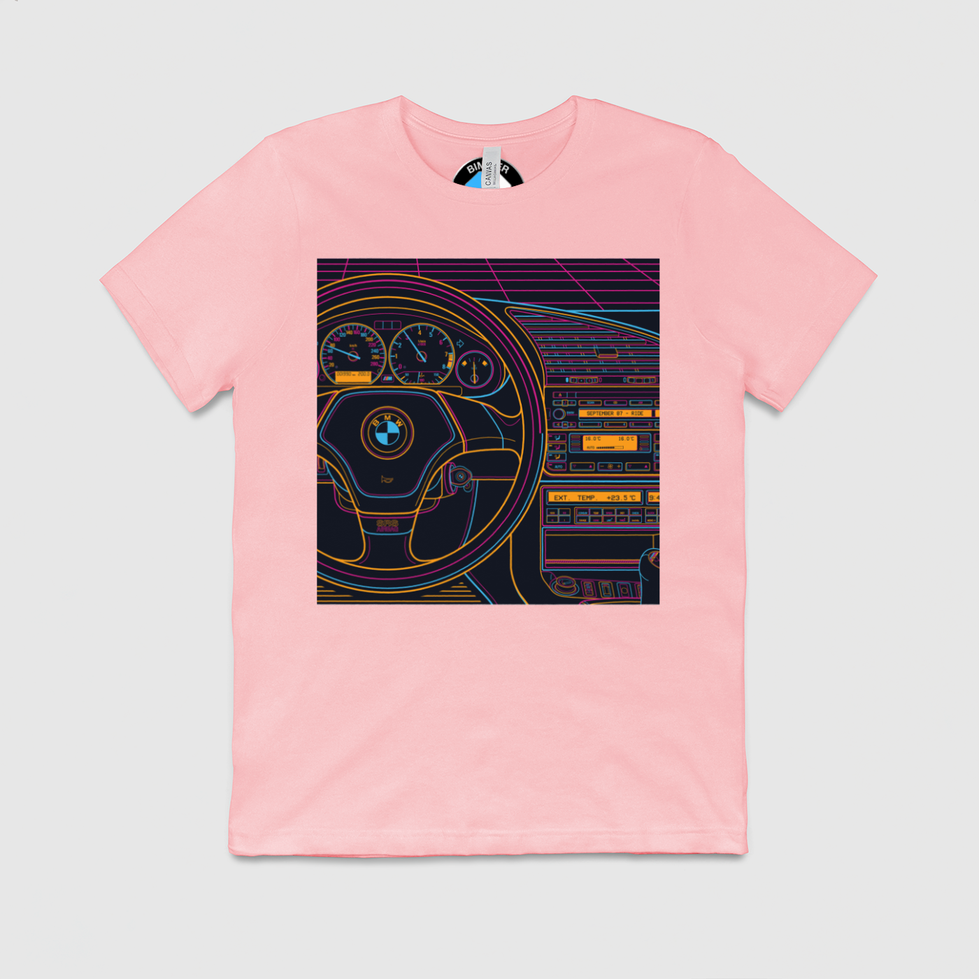 e36 Colorful Cabin Outline Mens Crew Tee